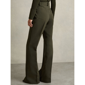 REISS PRIYA Twill High Rise Flared Trousers